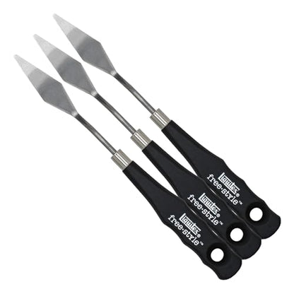 Liquitex Professional Freestyle Small Painting Knife, No. 1,Silver/Black (Pack of 3) - size: Small (Pack of 3), style: No. 1
