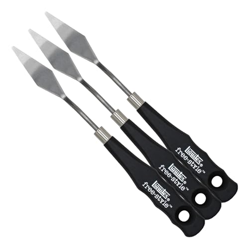 Liquitex Professional Freestyle Small Painting Knife, No. 1,Silver/Black (Pack of 3) - size: Small (Pack of 3), style: No. 1