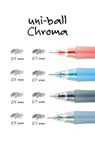 uniball Chroma Mechanical Pencil Starter Kit, 0.7mm, HB #2, Assorted Barrels, 4 Pack