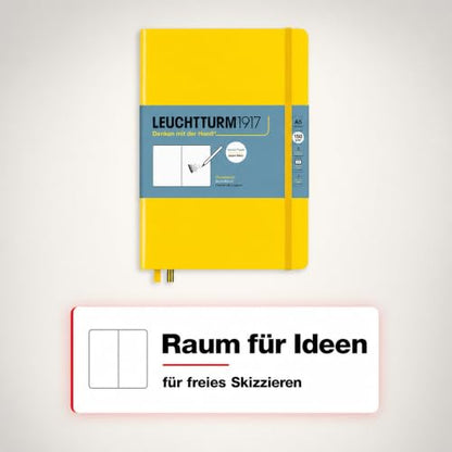 Leuchtturm1917 - Medium A5 Hardcover Sketchbook (Lemon) - 112 Pages of 150g/m² Paper - color: Lemon, size: Medium (A5)