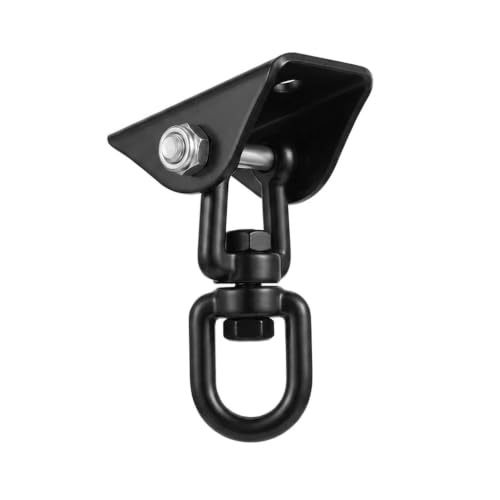 Hammock Hanging Kit, Stainless Steel Hammock Hooks Heavy Duty Hardware 360°Rotating 1300 lb Capacity Swing Ceiling Hook Snap for Hanging Chair Stand,Seat, Tree,Yoga,Gym, Porch(1, Black) - color: Black