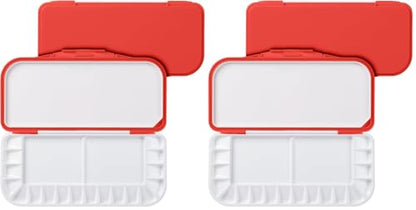 Mr. Pen- Airtight Watercolor Palette with Lid, 18 Wells & 2 Mixing Areas (Pack of 2) - color: Red, size: 2 Pack