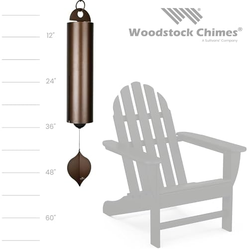 Woodstock Chimes Heroic Windbell Wind Chime for Outside 40" Grand Large Copper,Deep Tone Sound, Outdoor Decor for Patio, Porch, Garden HWXLC
