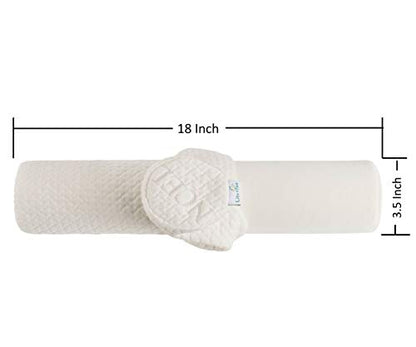 Comfort Memory Foam Neck Roll and Cervical Bolster Round Pillow with Removable Washable Soft Cover for Spine and Neck Back Lumbar Leg Vertebra Support (18x3.5 inch Pillow) - size: 18"x3.5" Pillow