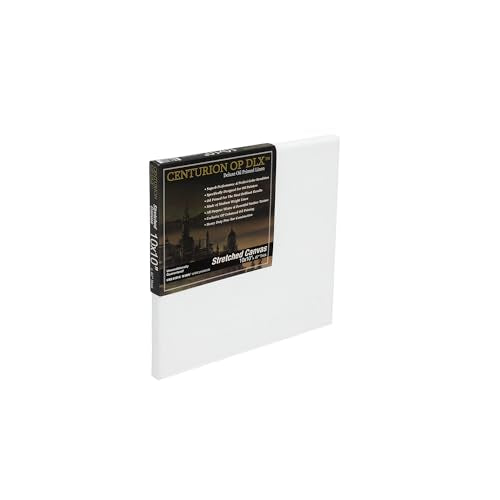 Centurion Deluxe Professional Oil Primed Linen Stretched Canvas, 11oz Linen, 10x10 - Box of 6, 0.67" Deep Canvases, Kiln-Dried Stretchers, Back Stapled, Premium Medium Weight Canvas for Oil Paintings - size: 10"x10"