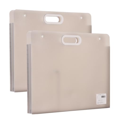 Plastic Art Portfolio Folder with Handles and Snap 17 x 14 inch Large Waterproof Artwork Storage Containers for Drawing Sketch Photography Poster Files Document (Gray, A3) - color: Gray, size: A3
