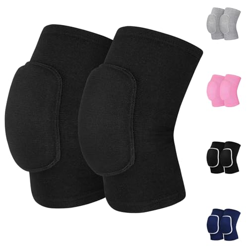 HISFFOG Volleyball Knee Pads for Women, Men, Youth, Girls, Kids, Knee Brace for Volleyball Basketball Football Dance Yoga Tennis Running Cycling Workout Climbing Wrestling - color: Black, size: Small