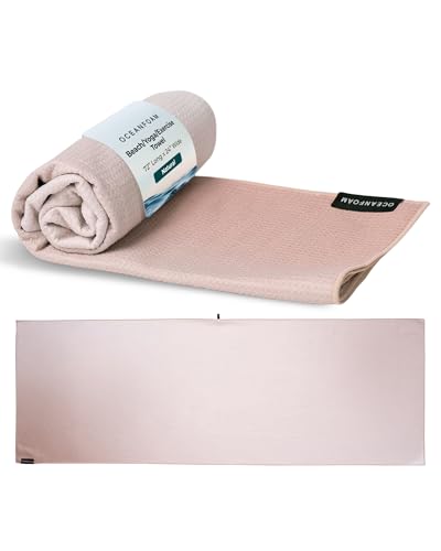 Oceanfoam Beach Towel – Lightweight, Absorbent, Quick-Drying, Sand-Resistant, Non-Slip – Ideal for Workouts, Yoga, Pilates, Beach, Pool, Boat & Travel – 25% Recycled – 72"x24" (Natural) - color: Natural