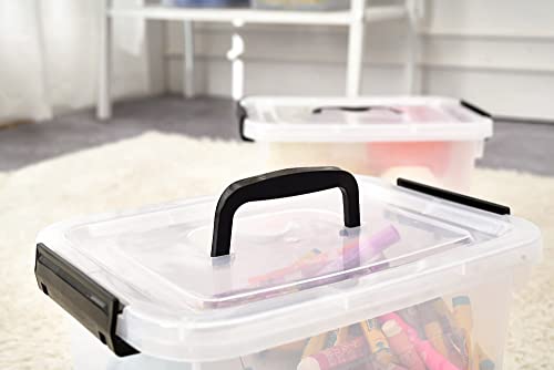 6 Quart Clear Storage Latch Box/Bins, 18-Pack Plastic Container with Latches and Lid - color: Clear, size: 6 QT (Pack of 3)