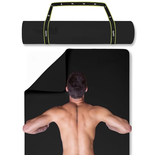Gogokiwi Extra Wide Yoga Mat for Men Women (72"L x 36"W) Non Slip Fitness & Exercise Mat with Alignment Marks for Yoga, Pilates, Floor Workouts - color: Just Black, size: Extra Cushion (1/2 Inch Thick)