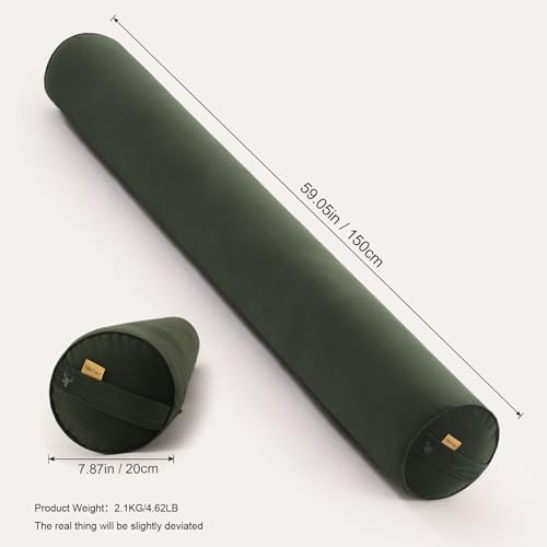 Body Pillow for Adults,Long Round Pillow,Big Cylindrical Pillow,Large Full Bolster Pillows for Side Sleepers (Jade Green, 59"*7.87") - color: Jade Green, size: 59"*7.87"