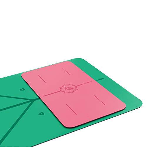 Liforme Yoga Pad - Revolutionary Alignment System, Advanced Non-Slip Grip | Eco-friendly, Non-Toxic, Sweat-Resistant, 4.2mm thick pad for knee, elbow and hand support during Yoga, Free Yoga Bag - color: Fuscia