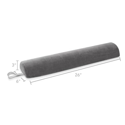 Saloniture Half Round Massage Table Bolster Pillow Pad - 26 x 6 x 3 Inch - Gray Velour - color: Gray