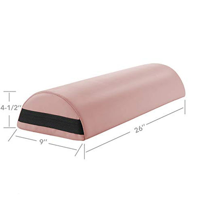 Saloniture Jumbo Half Round Massage Table Bolster Under-Knee Pillow Pad - 26 x 9 x 4.5 Inch - Pink - color: Pink