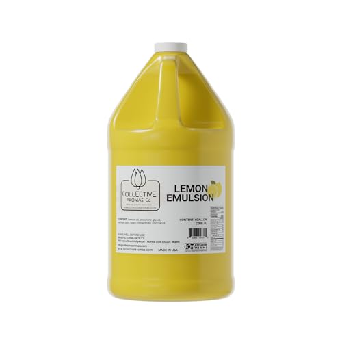 Collective Aromas Co. Lemon Emulsion for Baking – Concentrated Lemon Flavoring for Cakes, Cookies, Frosting, Fillings & Desserts – Liquid Baking Flavoring, 1 Gallon, No Alcohol, Kosher, Made in USA - size: Lemon - 1 Gallon (128 fl oz)