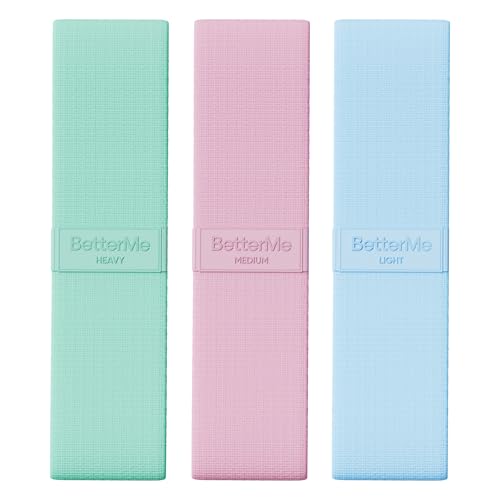 BetterMe Pilates Loop Bands – Resistance Bands Set for Women – Elastic Workout Bands for Glutes, Legs & Core – Home Fitness & Exercise Bands - color: Colored