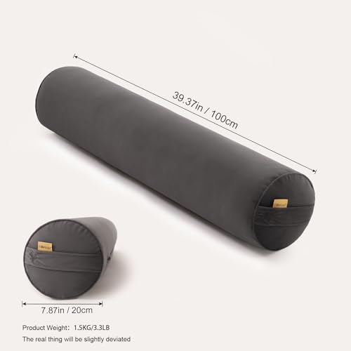 Body Pillow for Adults,Long Round Pillow,Big Cylindrical Pillow,Large Full Bolster Pillows for Side Sleepers (Steel Gray, 39.37"*7.87") - color: Steel Gray, size: 39.37"*7.87"