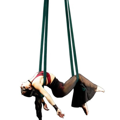 6.6ft 2m Aerial Loops Aerial Straps Ropes Aerial Acrobatics Body Loop Trapeze Circus Apparatuses Equipment Yoga Straps 1 pairs - color: Dark Green