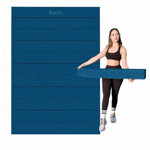 Extra Wide & Large Foldable Yoga Mat, 72" x 48", 6mm/8mm Thick - color: Teal/Orange, size: 48" x 72" x 1/3"