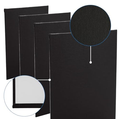 24PCS Black Canvas for Painting 5x7 Inch Canvases Panels Cotton Canvas Boards Stretched Canvases for Painting, Drawing & Art Supplies - size: 5x7 Inch