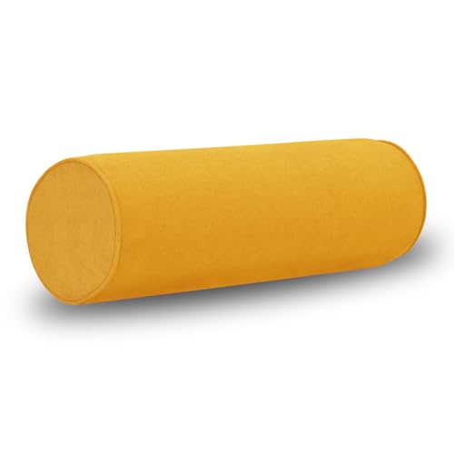 Cylinder Round Memory Foam Support Pillows Cervical Neck Roll Pillow with Pillowcase Soft, Comfortable and Breathable for Sleeping, Chair, Car, Sofa，Travel (Yellow, 18x6) - color: Yellow, size: 18x6