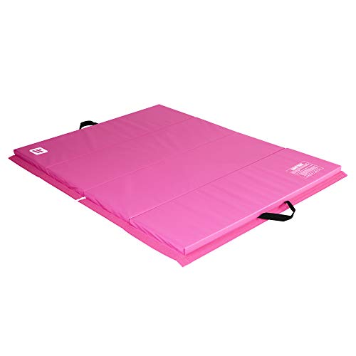 We Sell Mats - 4 ft x 6 ft x 2 - Personal Fitness & Exercise Mat for Home Workout - Lightweight and Folds for Carrying – All Purpose Gym Mat – Thick Mat for Yoga, Pilates, Stretches, Floor Exercises - color: Pink
