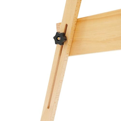 Wood Foldable Easel Stand, Large Wood H-Frame Easel with Storage Drawer & Tray, Adjustable Artist Easel Stand for Painting, Display, Activities, Students, Holds Canvas Art Up to 36"