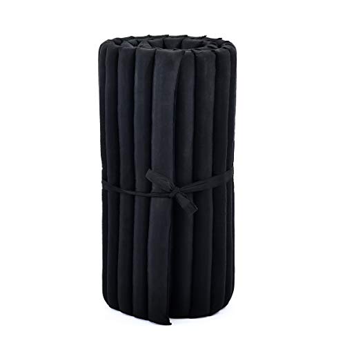Leewadee Thai Roll Mat 75 x 28 inches Kapok Firm - color: Cl02 - Black, size: M: 75x28"