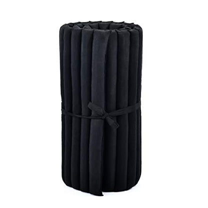 Leewadee Thai Roll Mat 75 x 28 inches Kapok Firm - color: Cl02 - Black, size: M: 75x28"