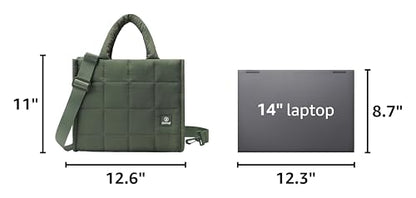 Quilted Crossbody Bags for Women,Puffer Weekender Overnight Bag,Purse Handbag Organizer,Small Tote Bags Shoulder Bag - color: Green