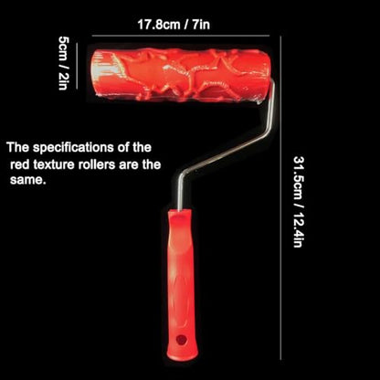 7" Texturing Roller, Patterned Textured Paint Roller, Drywall Texture Tool | Art Texture Roller, Embossed Rubber Paint Roller Supplies, Knockdown Texture Tool for DIY Household Wall Painting (BK094R) - style: BK094R