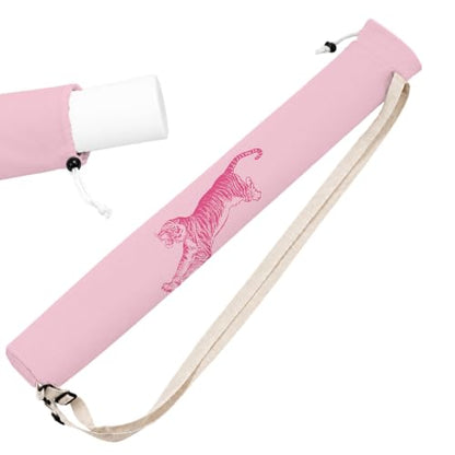 Preppy Pink Tiger Mahjong Mat Bag with Adjustable Straps - color: Preppy Pink Tiger