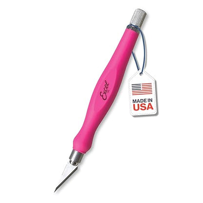 Excel Blades Fit Grip Craft Knife, #11 Blade, Rubber Grip, Pink, USA Made - color: Pink