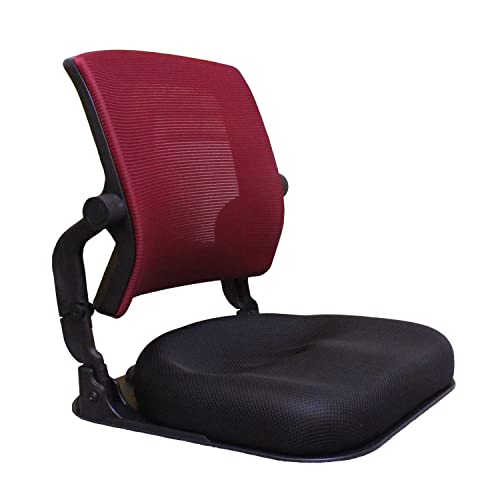 Patented Floor Chair with Back Support - Foldable Orthopedic Floor Chair for Adults/Children - Japanese Legless Seat for Meditation, TV, Pelvic Adjustment - Recliner with Back Support (Wine) - color: Wine