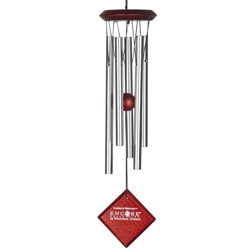 Woodstock Chimes Encore Collection, Chimes of Mercury, 14'' Silver Mercury Wind Chimes for Outdoor, Patio, Home or Garden Décor (DCS14)