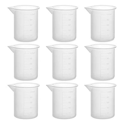 100ml Resin Measuring Cups, 9PCS 3 oz Graduated Silicone Resin Mixing Cups, Reusable Stir and Pour Tools for Epoxy Resin, Jewelry Casting Moulds, Acrylic Paint Pouring, Cup Making - size: Small-100ml*9