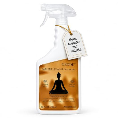Yoga Mat Cleaner & Deodorizer Spray – Lavender Essential Oil Formula for Yoga Mats, Pilates Reformers & Gym Equipment – Natural No-Residue Workout Mat Cleaner, Non-Toxic Daily Cleaning Spray (32 oz) - size: 32 Fl Oz (Pack of 1)