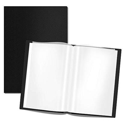 Presentation Book 40 Clear Pockets Sleeves Protectors Art Portfolio Clear Book for Artwork, Report Sheet, Letter (Can Accommodate 24.2 X 18.4inch) - size: 24.2x18.4inch (Black)