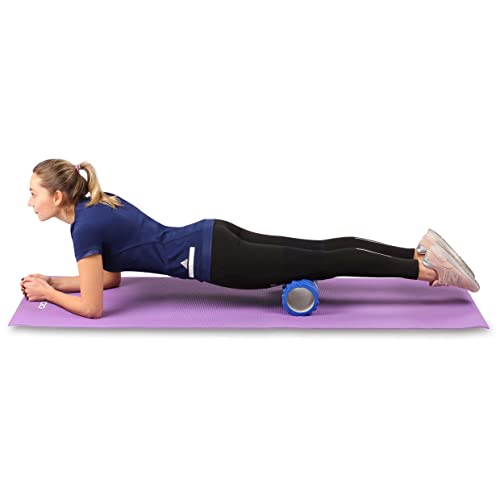 DRUNA Foam Roller for Muscle Massage, Pilates & Yoga 13"x5.5" Medium Firm PVC Foam Roller for Deep Tissue Massage, Recovery & Flexibility (Blue)
