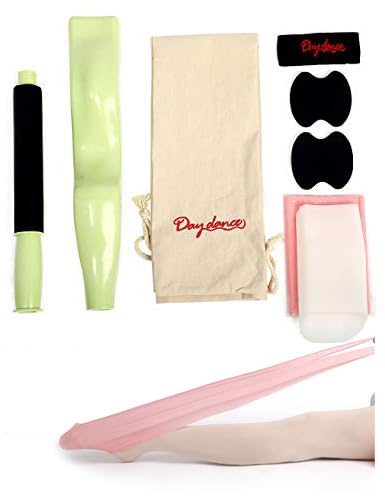 Daydance Kids Women Ballet Foot Stretcher Wooden Arch Enhancer Set with Resitance Bands, for Ballet, Gymnastics, Yoga - color: Green-ABS, size: Length: 27 Inches-ABS Material