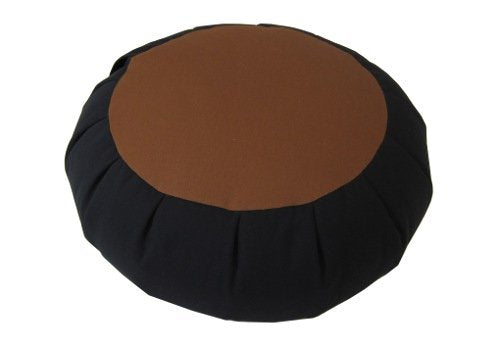 Buckwheat Zafu Meditation Cushion - color: Black With Cinnamon Center