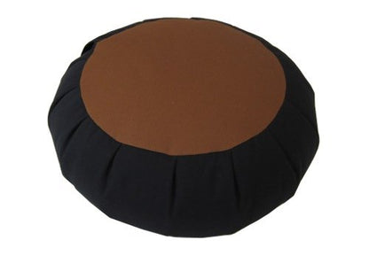Buckwheat Zafu Meditation Cushion - color: Black With Cinnamon Center