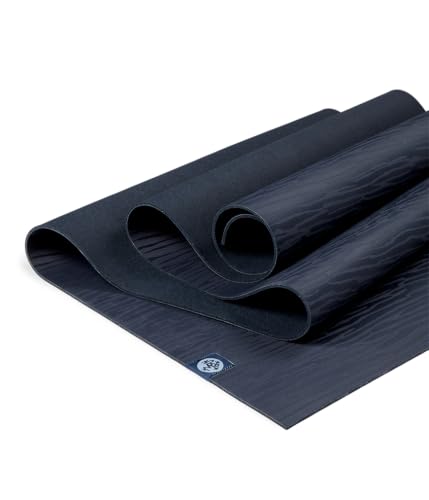 Manduka eKOLite Yoga Mat 71" - 4mm | Natural Rubber | Eco-Friendly | Soft Textured Surface | Natural Next-to-Skin Feel | 71 x 26 inches | Charcoal Grey - color: Midnight, size: 71" x 24"