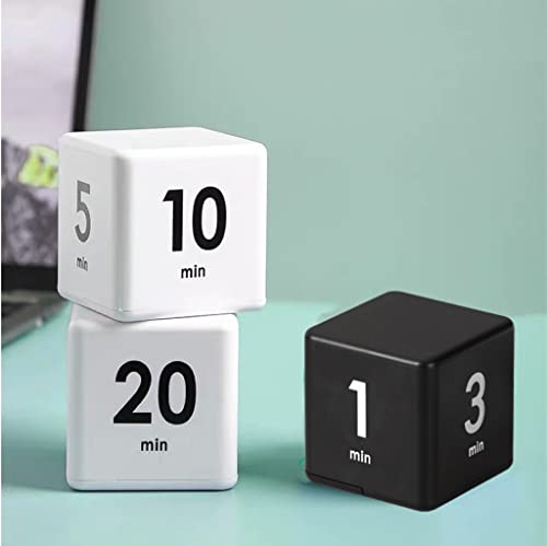 Feilifan Cube Timer, Focus Study Timer, 1-3-5-10 Minutes Time Management - color: 1-3-5-10min,black