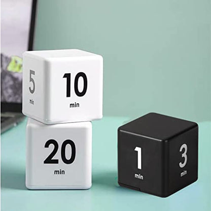 Feilifan Cube Timer, Focus Study Timer, 1-3-5-10 Minutes Time Management - color: 1-3-5-10min,black