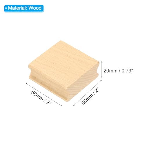 PATIKIL 50x50mm Blank Wood Rubber Stamp Mounts, 5Pcs Wooden Rubber Stamp Handle Hard Wooden Blocks for Making DIY Crafting, Brown - size: 50x50mm