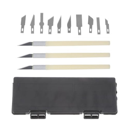SUPVOX Craft Hobby Knife Set with Non-Slip Handles, 13 Pcs | Steel Blades for Clay Carving & Stencil Cutting - Sharp Precision Eliminates Tearing, Artists Achieve Clean Details Easily