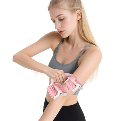 Cellulite Massage Tool,Anti Fascia Release Muscle Cellulite Roller - color: Pink