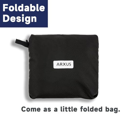Arxus Carry On Travel Bag, Lightweight Foldable Packable Tote Bag 25L - color: Black