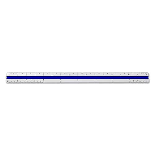 Alumicolor Aluminum Architect Color-Coded Solid Drafting Scale, 12IN, Silver - size: 12IN, style: Architect